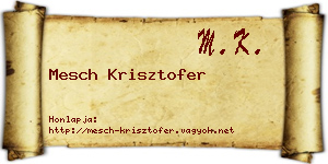Mesch Krisztofer névjegykártya